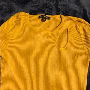 mustard yellow long sleeve shirt